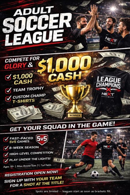 Join our 5v5 Adult Soccer League